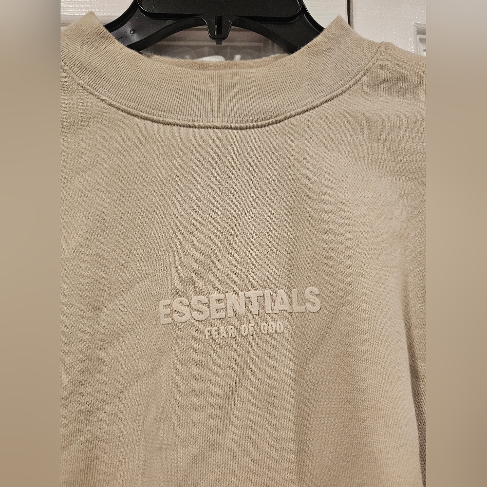 Fear of God ESSENTIALS Beige Relaxed Crewneck Sweatshirt
